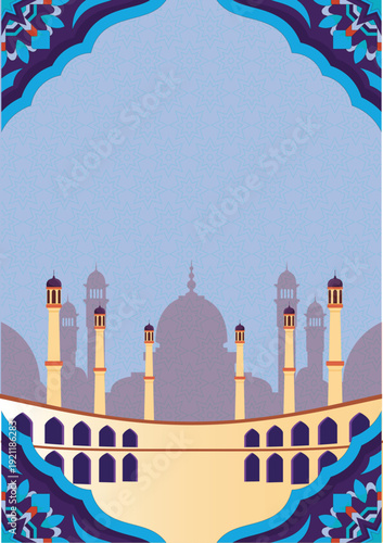abstract islamic background with mosque vector
