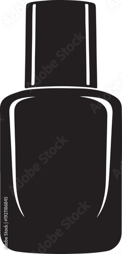   Nail Polish Bottle Silhouette Vector Illustration