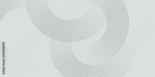 Abstract white glowing geometric lines on gray background. Modern circle lines pattern. Minimal geometric design. Futuristic concept. vector pattern eps10