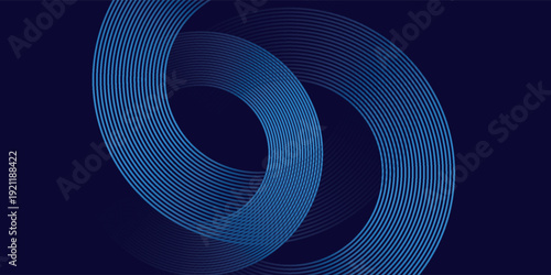 Blue abstract background. Geometric round lines pattern. Modern shiny blue gradient lines. Futuristic technology graphic design. vector circle eps10