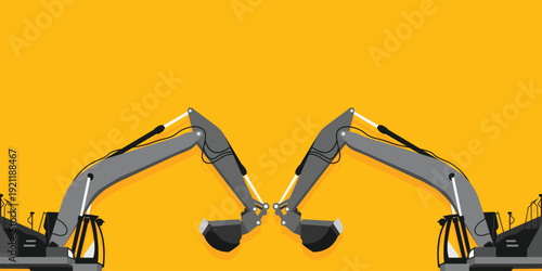 Background of excavator machine design. Industry and mining