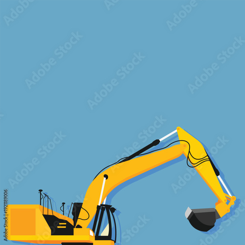 Background of excavator machine design. Industry and mining