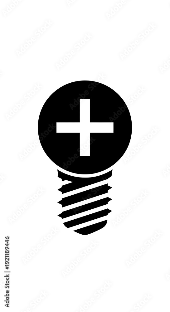 Obraz premium Black and white screw icon symbol.
