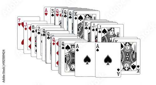 Playing Cards Solitaire Game Setup Illustration