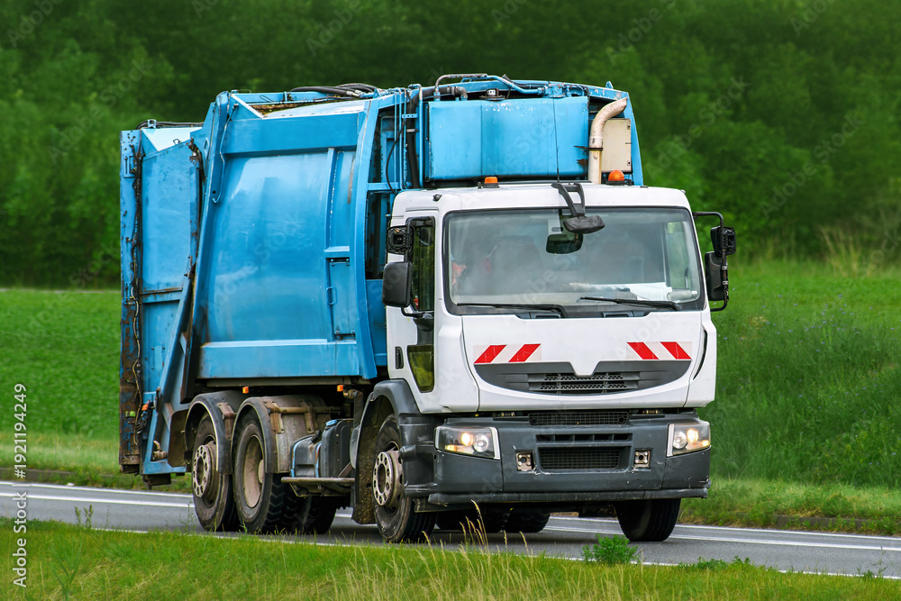 custom made wallpaper toronto digitalMunicipal service truck traveling along a quiet road