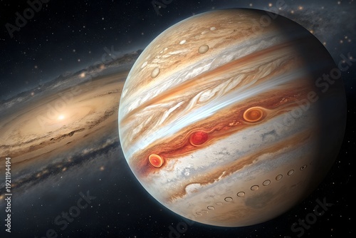 Planet Earth and Moon in Space with Stars