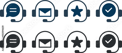 Icons for customer support and communication service