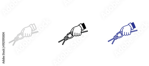 Hand Holding Pliers Icon: Work Tools, DIY Repair, Construction, Craftsmanship, Mechanic, Maintenance, Electrician, Renovation, Engineering, Industrial Equipment, Service, Fix It, Home Improvement