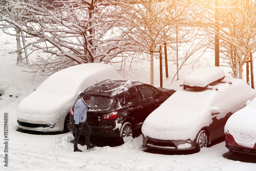 Cold weather commute after heavy snowfall