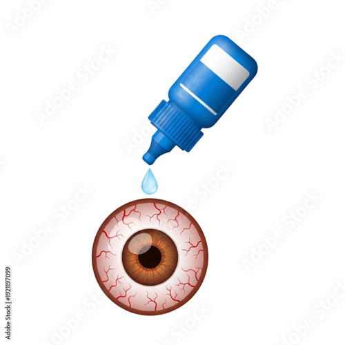 Illustration of Eye Drops for Red and Irritated Eyes