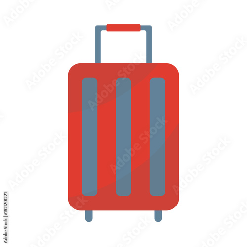 Red Rolling Suitcase Travel Icon
