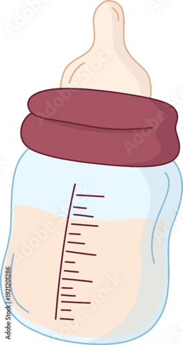 Baby shower design elements set with cute nursery accessories and toys