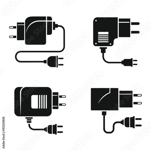 Variety of electric power adapter plugs and cables