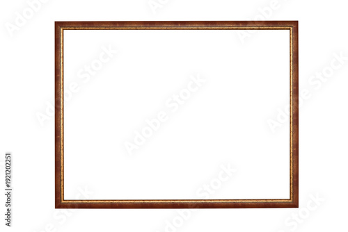 Picture wooden frame isolated on the white background