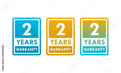 2 years and lifetime warranty label template illustration