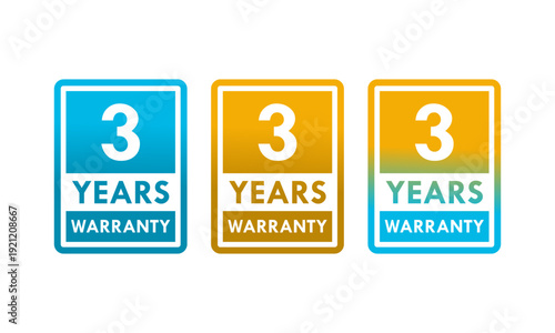 3 years and lifetime warranty label template illustration