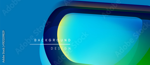 Abstract vibrant background. Blue, green hues blend smoothly. Modern design elements create dynamic visual impact. Minimal text present.