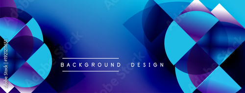 Abstract blue purple gradient background. Overlapping circles create dynamic visual effect. Text reads background design. Modern, sleek presentation.