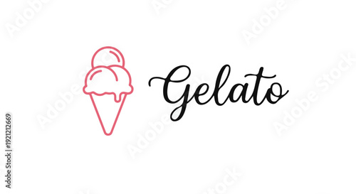 Ice Cream Gelato Logo Vector – Modern Dessert Shop Branding and Sweet Food Emblem