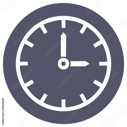 Modern Clock Face Icon for Time Management and Schedule Planning Punctuality