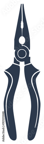 Dark Blue Needle Nose Pliers Illustration Hand Tool Repair Maintenance