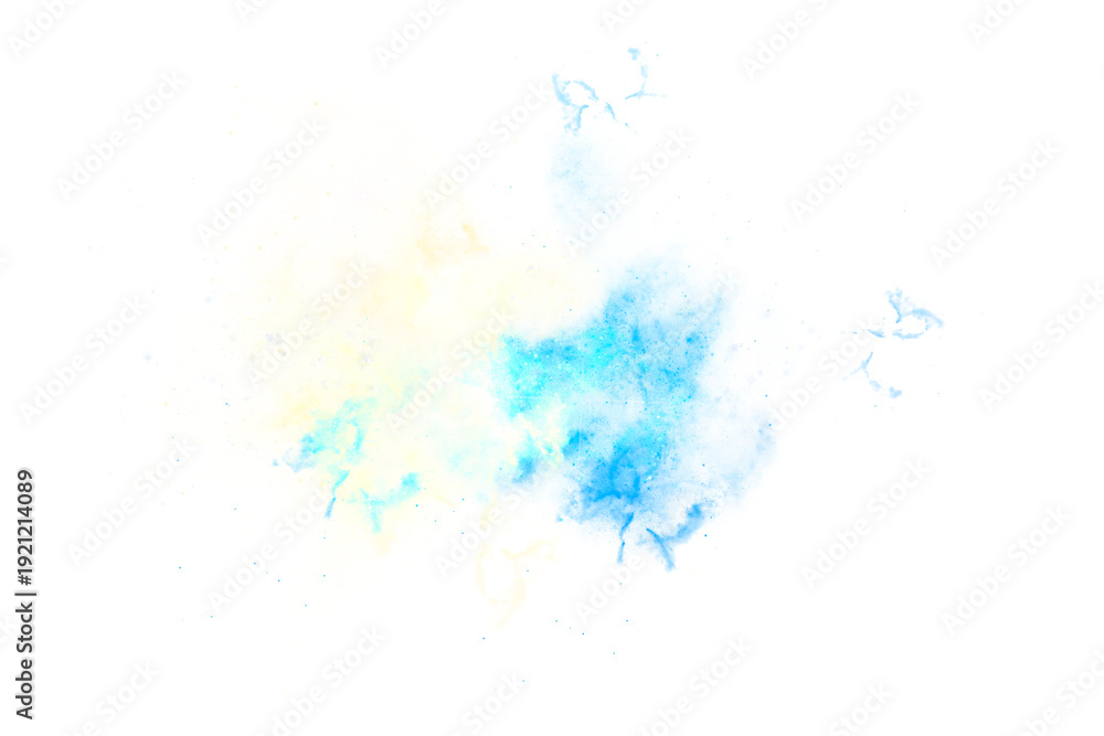 Obraz premium Glowing Blue Gold Cosmic Nebula Cloud Explosion Abstract Space Dust Energy Light Galaxy Smoke Overlay