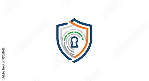Shield Icon with Keyhole Security Symbol.