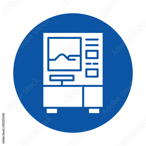 Iconic Illustration of Vending Machine with Simplified Design Elements