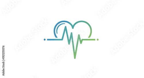 Stylized Heartbeat Line and Heart Symbol.