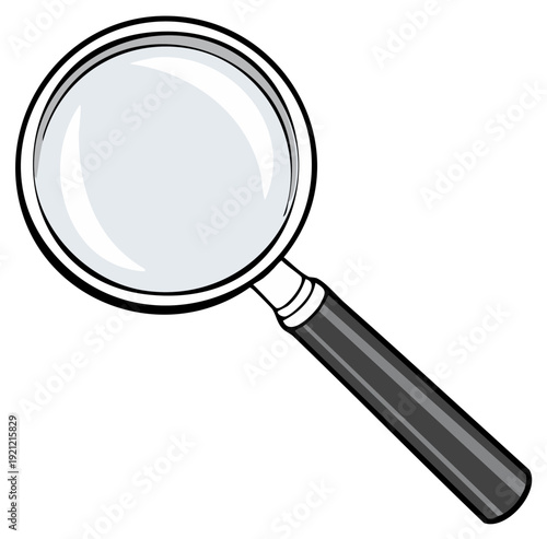 Classic Magnifying Glass with Dark Handle for Examination and Discovery
