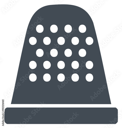 Dark gray thimble icon a protective sewing tool for needlework and craft projects