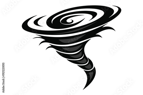 Minimalist Tornado to Wave Icon for Meditation and Stress Relief Concepts