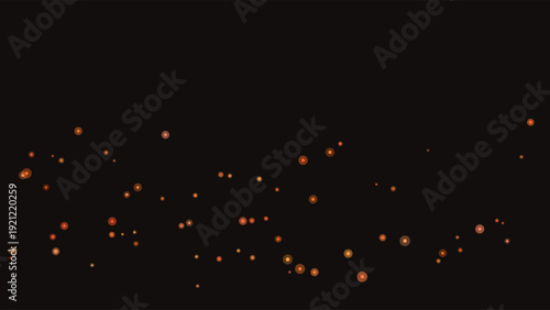 Cosmic abstract starfield with glowing orange and white celestial bodies in deep space, ultra-high contrast, minimalist composition, dark background, vibrant lighting, atmospheric mood