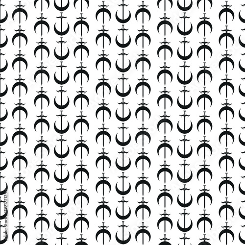 Vector pattern of the symbol of Lilith - idea for a book cover and branding in the shape of a moon sword, design, art, logo, eps10.