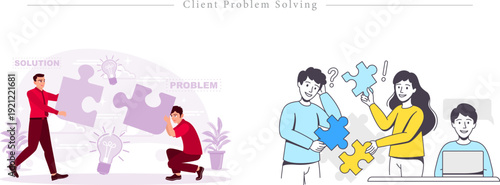 Premium Customer Support Team Illustration Technical Assistance, Help Desk and Professional Communication Flat Vector