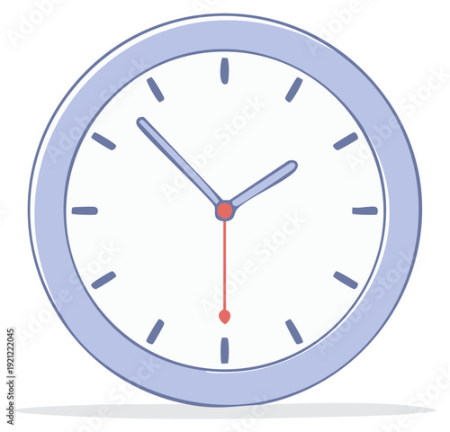 Simple hand drawn cartoon clock representing time measurement and schedule management