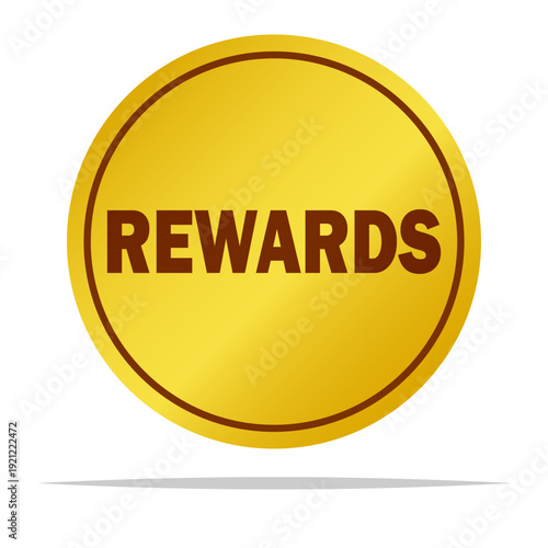 Round rewards icon vector isolated illustration