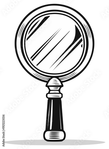 Vintage Style Magnifying Glass Icon for Exploration and Discovery Graphic Design