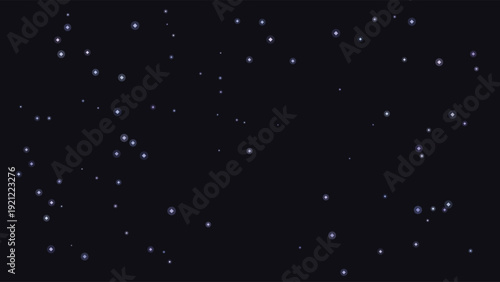 Cosmic abstract starfield background with scattered twinkling celestial lights in deep space, ultra-dark blue gradient, minimalistic composition for futuristic, sci-fi, and digital art projects