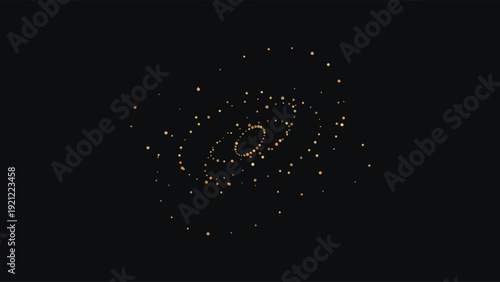 Stunning digital illustration of a spiral galaxy with glowing golden stars against deep cosmic black space background, ultra-high detail, vibrant cosmic colors, cinematic composition for sci-fi