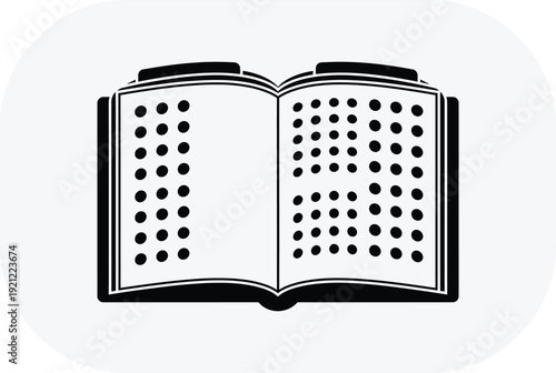 Braille book illustration with open pages