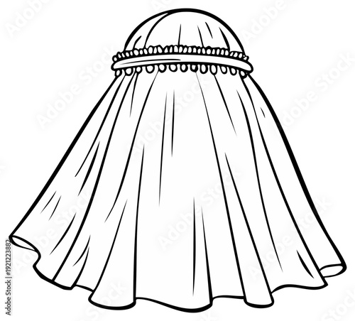 Baby crib canopy illustration, vintage design, textile fabric