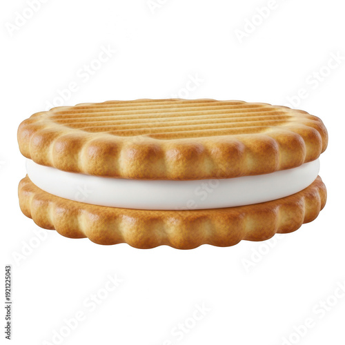 A delicious ice cream sandwich on transparent background