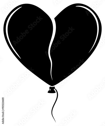 Broken Heart Balloon Vector Illustration Concept of Heartbreak Love Failure Romance