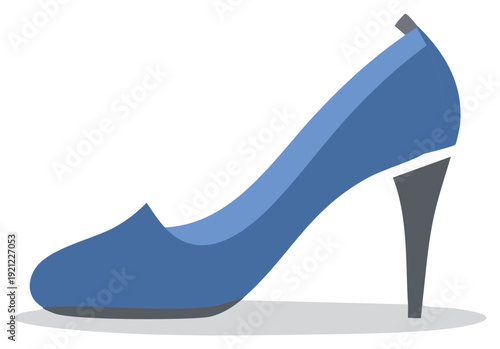 Elegant blue pump with slender heel in modern style, fashion footwear design, female style icon, shoes