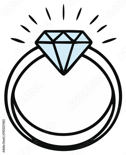 Diamond engagement ring with radiant sparkle for proposal and marriage celebration