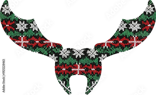 A festive holiday sweater with bull horns on a white background