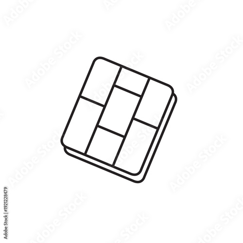 Wood floor tiles outline icon for building materials and web design isolated on white.