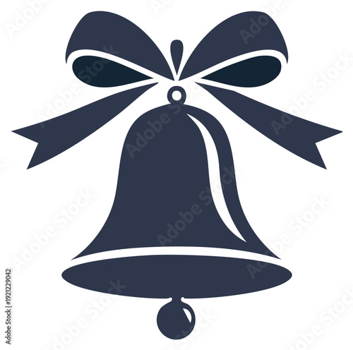 Elegant holiday bell silhouette with a decorative bow for Christmas and wedding celebrations