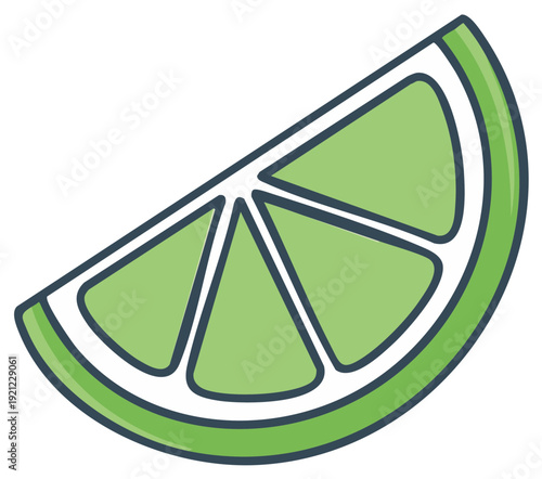 Vibrant Lime Slice Graphic Illustration Citrus Fruit Segment Fresh and Zesty Flavor Detail Vegetarian